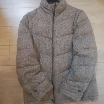 그레이 퀼팅 다운 자켓