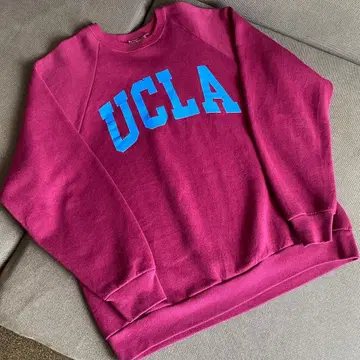 빈티지 UCLA 래글런 맨투맨 와인x블루