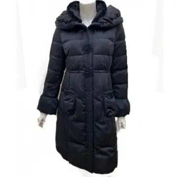 레어 슈퍼뷰티 옷깃 에코퍼 포함 꽃 모티브 다운 코트