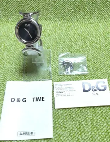 [ 작동품 레어 ] D&G 여성용 손목시계 쿼츠 팔찌 블랙 다이얼