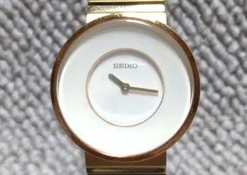 [가동품] SEIKO 여성용 손목시계 쿼츠 화이트 다이얼 골드 컬러