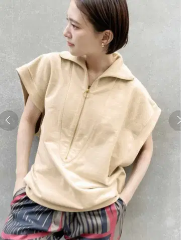 미사용 새상품 fumie tanaka 하프 지퍼 맨투맨 풀오버