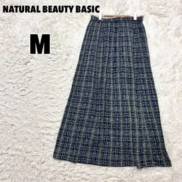 내추럴 뷰티 베이직 체크 프린트 플리츠 스커트