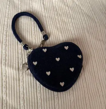 러브러리 하트 네이비 하트형 파우치
