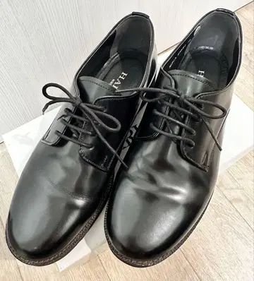 HARUTA 블랙 레이스업 슈즈