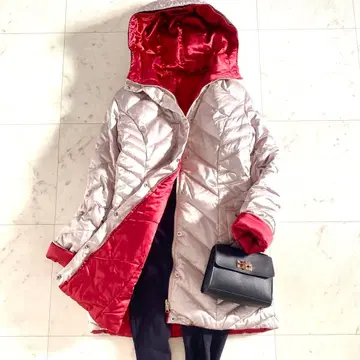 새상품급 다마 컬렉션 리버서블 후디 리얼 다운 코트 M