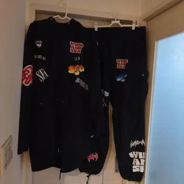 WIND AND SEA 자켓 팬츠 세트 블랙