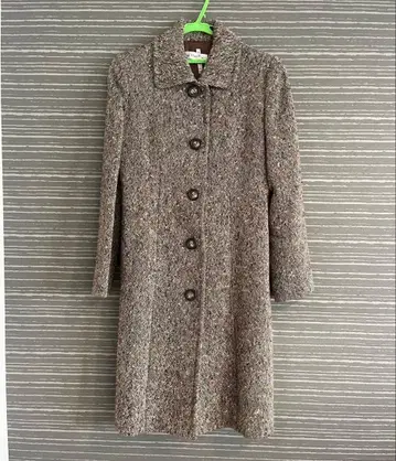 Lui Chantant 트위드 코트 울 100% A라인 네프 일본제