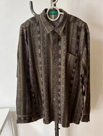 CARVEN 자수 셔츠 올 패턴 셔츠 L 사이즈 구제 의류 빈티지