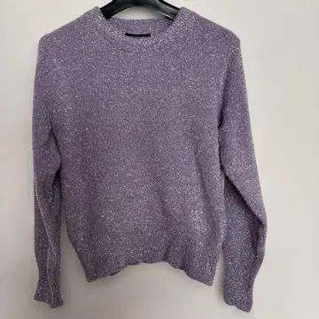 Mia 퍼플 라메 믹스 니트 스웨터 긴팔