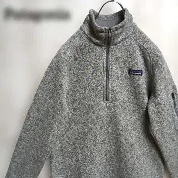 파타고니아 하프 지퍼 플리스 남성용 M 그레이 브랜드 로고 맨투맨