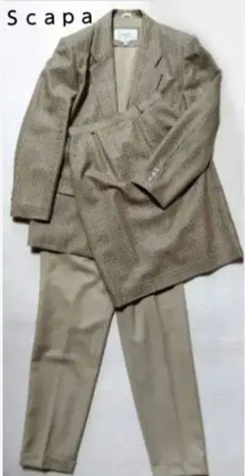 Scapa 베이지 체크 무늬 3셋업