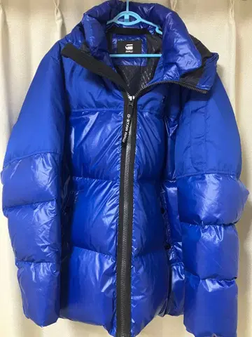G-STAR RAW 후드 부착 다운 자켓 파랑