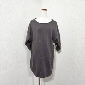 스텔라 쉬폰 스트라이프 절개 튜닉 원피스 (36) 일본제 체형 커버