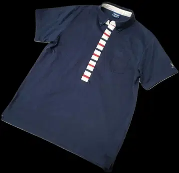 LOUNDRY 랜드리 피케 셔츠 토끼 원 포인트 네이비 계열 M 남성용