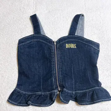 DIABLE 쁘띠 데님 프릴 상의 뷔스티에 사이즈 1