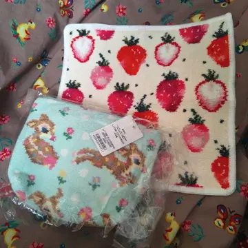 새상품 B급 페이러 스트로베리 도트 손수건 츠츠츠 밤비노 파우치 대