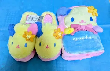 산리오 우사하나 2way 담요 & 슬리퍼 성인용 세트 산리오