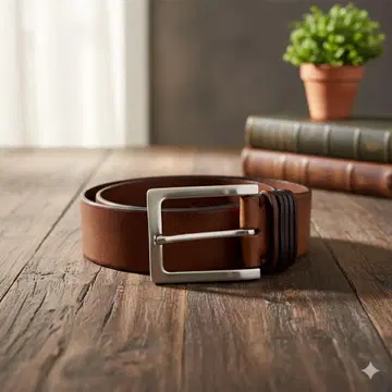 Natural Born Addiction 천연 가죽 벨트 브라운