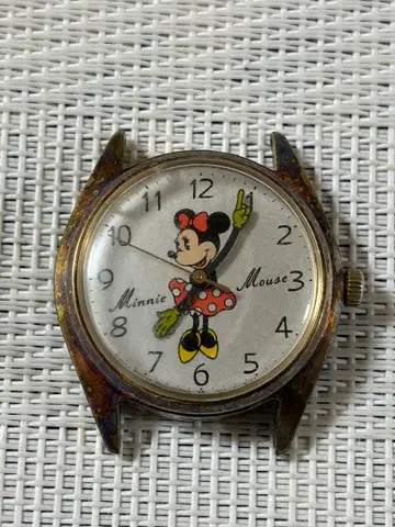 미니 마우스 아날로그 수동 와인딩 시계 5000-6030 작동품