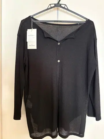 리브 블랙 긴팔 가디건