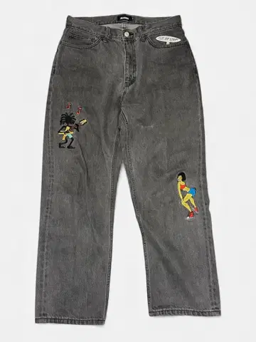 XLARGE EMBROIDERY RAVE DENIM 자수 데님 팬츠 34