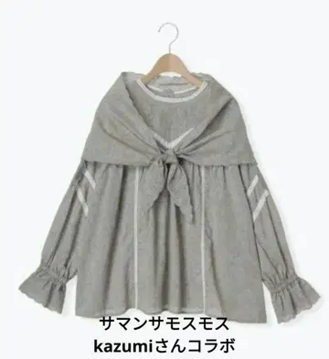 사만사 모스모스 kazumi 콜라보 스톨 포함 레이스 블라우스 새상품급