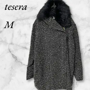 tesera 체스터 코트 인조 모피 스탠드 카라 M 그레이