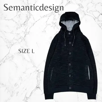 시맨틱 디자인 새상품 택 캐주얼 겉옷 후드 부착 후드티 L 블랙