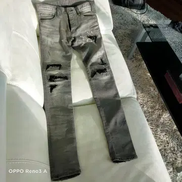 5351 데미지 가공 그레이 스키니 데님