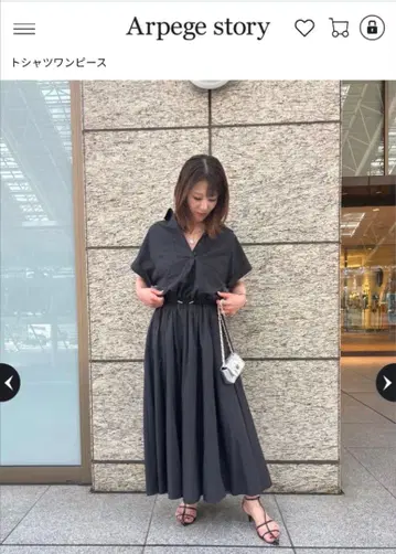 Arpege story 반팔 드로스트 셔츠 원피스