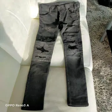 5351 데미지 가공 스키니 데님 다크 그레이