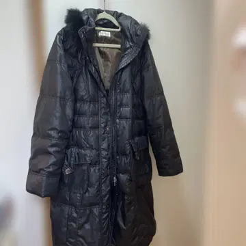 advance 후드 부착 블랙 다운 자켓 L