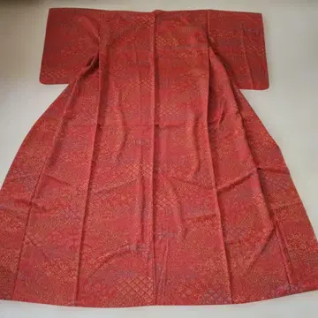 순수 실크 빨간색 꽃무늬 코몬 기모노 (미사용품)