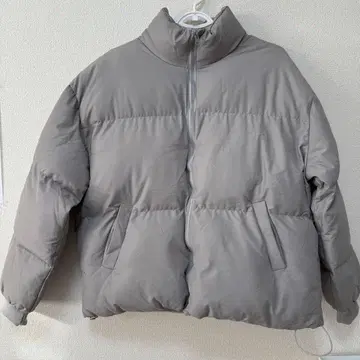 그레이 다운 자켓 하이넥 한국 온니 스트릿 왕홍 겨울 의류