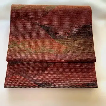 도키에몬 후쿠로 오비 적갈색과 청갈색의 물결 무늬