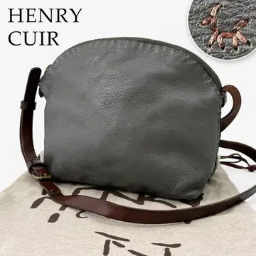 [새상품급] 앙리 루이엘 미니 숄더백 말 개 자수 그레이 가죽