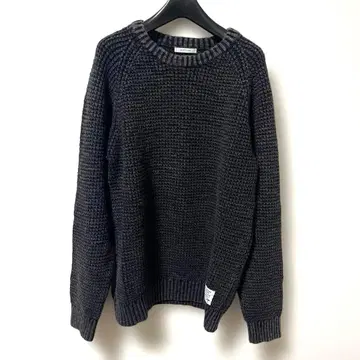 다크 그레이 니트 스웨터 크루넥 사이즈 3