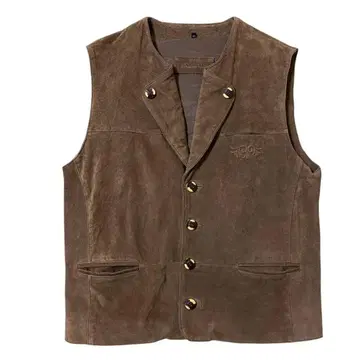 미국 빈티지 의류 LANDHAUS 스웨이드 가죽 베스트 천연 가죽 빈티지
