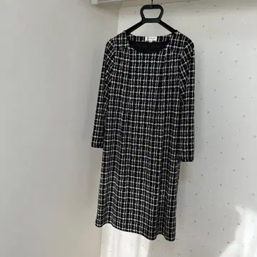 MICHEL KLEIN 체크 무늬 긴팔 원피스 40