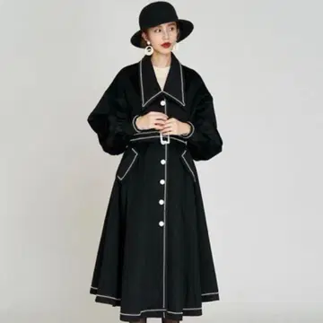 투엔티즈 이름 입력된 회중시계 코트 블랙 L Tnewties