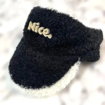 새상품급 골프 플리스 바이저 보아 속기모 블랙 방한