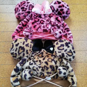 디즈니 레오파드 무늬 팬캡 커플 세트