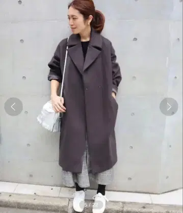 이에나 더블 모사 코트 38 그레이