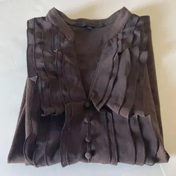 브라운 프릴 반팔 상의