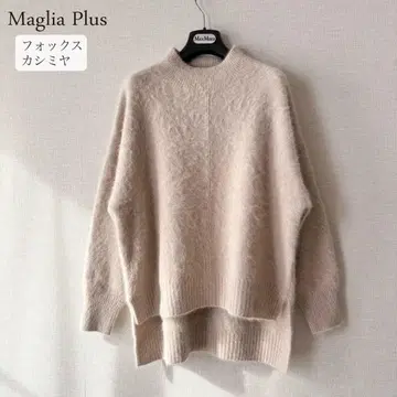 컨디션 최상 마리아플러스 폭스 캐시미어 니트 풀오버 모크넥
