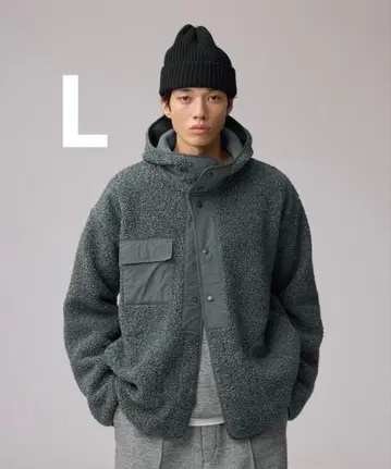 GU x ENGINEERED GARMENTS 보아 플리스 스냅 후드티 L