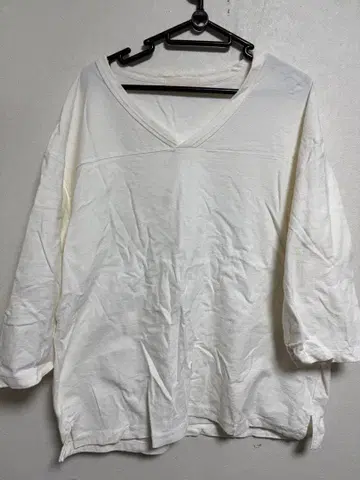 CONFECT V넥 T셔츠 7부 소매 사이즈 3 화이트