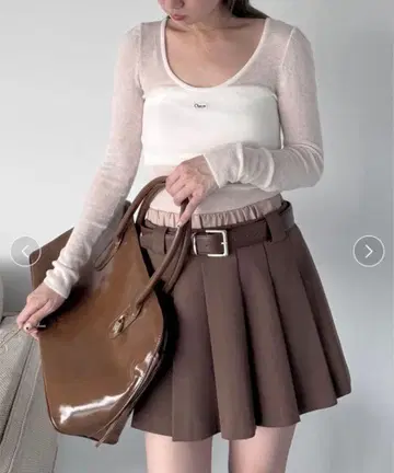 snidel 레이어드 디자인 플리츠 스카쇼 스나이델