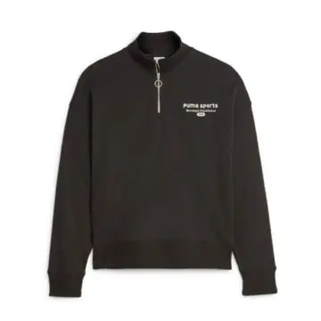 [택 포함 새상품] PUAM 우먼 하프 지퍼 맨투맨 블랙 로고 자수